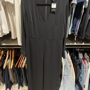 Black wide legged jumpsuit silk